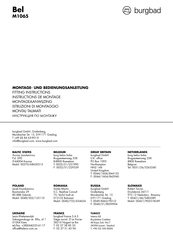 burgbad Bel M1065 Fitting Instructions Manual