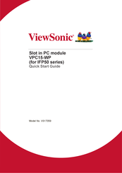 ViewSonic VPC15-WP Quick Start Manual