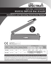 Winco SPECTRUM EBS-400-I Installation And Operating Instruction Manual