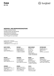 burgbad Iveo M1155 Fitting Instructions Manual