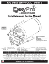 Easypro EX6750-2 Installation And Service Manual