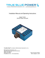 Mid-Continent Instrument True Blue Power TC234 Installation Manual And Operating Instructions