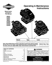 Briggs & Stratton 9C900 Operating & Maintenance Instructions