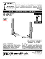 BendPak XPR-9FS Installation And Operation Manual
