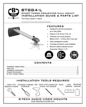 B-Tech BT884-L Installation Manual & Parts List