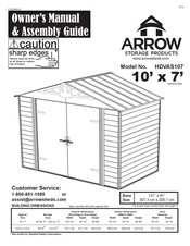 Arrow Storage Products HDVAS107 Owner's Manual & Assembly Manual
