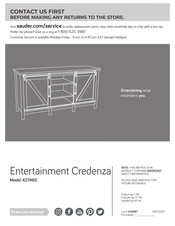 Sauder Entertainment Credenza 427465 Instruction Booklet