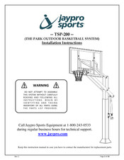 Jaypro Sports TSP-200 Installation Instructions Manual