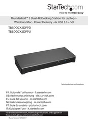 StarTech.com TB3DOCK2DPPD Instruction Manual