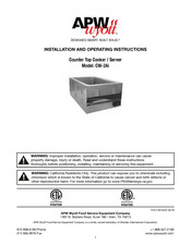 APW Wyott CW-2Ai Installation And Operating Instructions Manual