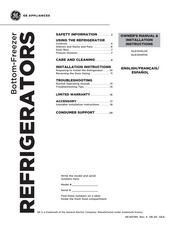GE GLE12HSLSS Owner's Manual & Installation Instructions