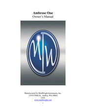 ModWright Instruments Ambrose One Owner's Manual