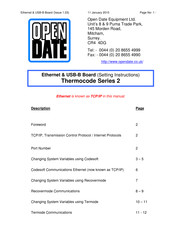 Open Date Thermocode Series 2 Setting Instructions Manual