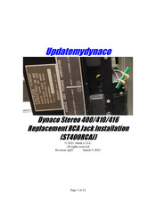 DYNACO ST400RCAJ Installation Manual
