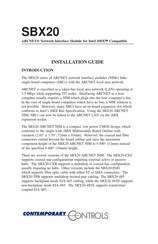 Contemporary Controls ARCNET SBX20 Series Installation Manual