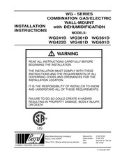 Bard WG601DA Installation Instructions Manual