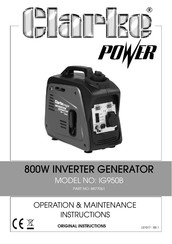 Clarke 8877061 Operation & Maintenance Instructions Manual