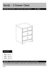 Argos Nordic 3 Drawer Chest Assembly Instructions Manual
