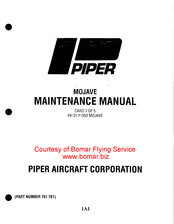 Piper Aircraft Corporation MOJAVE PA-31 P-350 Maintenance Manual