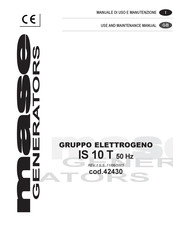 Mase Generators IS 10 T Use And Maintenance Manual