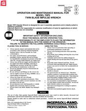 Ingersoll-Rand 70P3 Operation And Maintenance Manual
