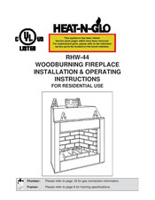 Heat-N-Glo RHW-44 Installation & Operating Instructions Manual