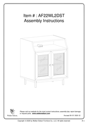 Walker Edison AF22WL2DST Assembly Instructions Manual