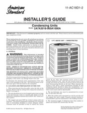 American Standard 2A7A3018-060A1000A Installer's Manual