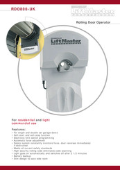 Chamberlain LiftMaster Professional RDO800 Series Installation And Operating Instructions Manual