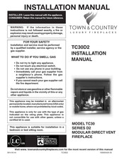 Town & Country Fireplaces TC30D2 Installation Manual