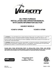 Velocity VCH8FA119T60B Installation And Operation Manual