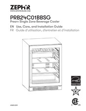 Zephyr Presrv PRB24C01BBSG Use, Care And Installation Manual