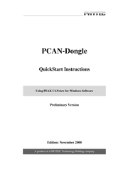Phytec PCAN-Dongle PK-001 Quick Start Instructions