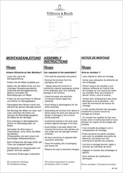 Villeroy & Boch Shape Assembly Instructions Manual