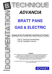 Bonnet B1A9SA50EBG Manufacturer's Instructions