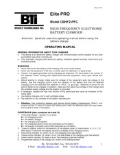 BTI Elite PRO CBHF2-PFC Operating Manual