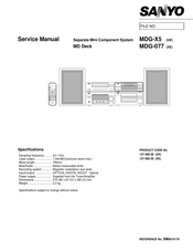 Sanyo MDG-X5 Service Manual