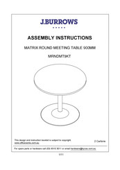 J.Burrows MRNDMT9KT Assembly Instructions Manual