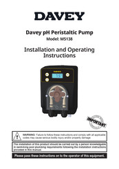 Davey M5138 Installation And Operating Instructions Manual