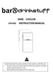 Bar@drinkstuff CW-65D Instruction Manual