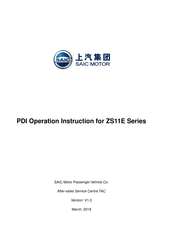 SAIC MOTOR ZS11E Series Operation Instruction Manual