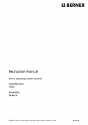Berner 188013 Instruction Manual