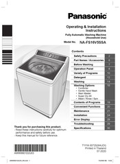 Panasonic NA-FS16V5SSA Operating & Installation Instructions Manual