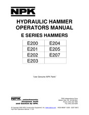 NPK E205 Operator's Manual