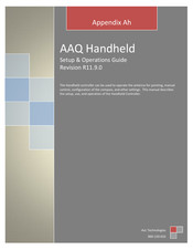 AvL Technologies AAQ Handheld Setup & Operation Manual