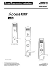 Corbin Russwin ASSA ABLOY Access M803, ASSA ABLOY Access M804, ASSA ABLOY Access M805 Programming Instruction