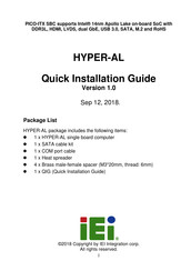 IEI Technology HYPER-AL Quick Installation Manual