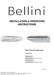 Bellini BRA603SX2 Installation & Operation Instructions