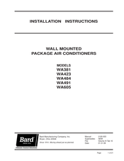 Bard WA605-C Installation Instructions Manual