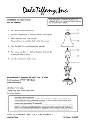 Dale Tiffany TA80540 Assembly Instructions